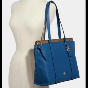 Coach Signature Canvas May Tote (Blue) NWT